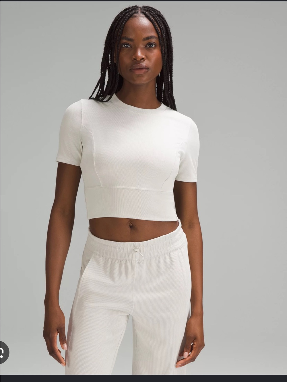 lululemon Women's Twist-Back Ribbed Short-Sleeve Shirt in bone size 8 never worn